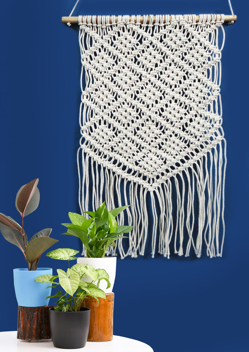 LIVINPARADISE | Macrame Wall Hanging | Woven Boho Chic Wall Décor | Beautiful Art | Handmade Woven Tapestry | Natural Colour | 20×30 Inch