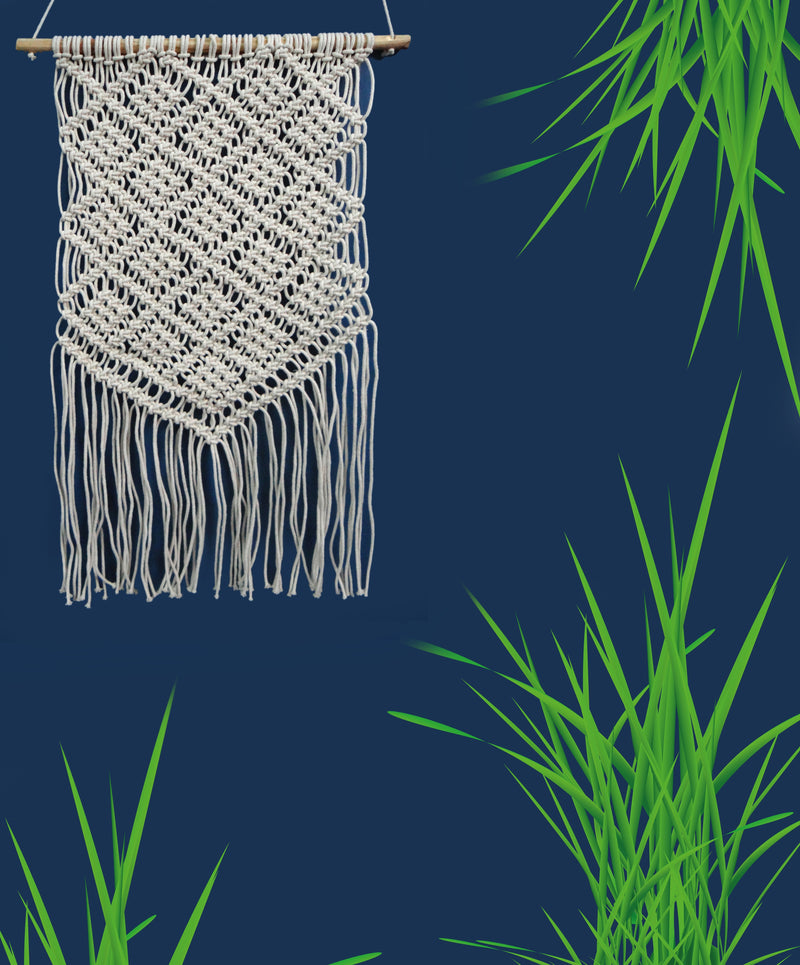 LIVINPARADISE | Macrame Wall Hanging | Woven Boho Chic Wall Décor | Beautiful Art | Handmade Woven Tapestry | Natural Colour | 20×30 Inch