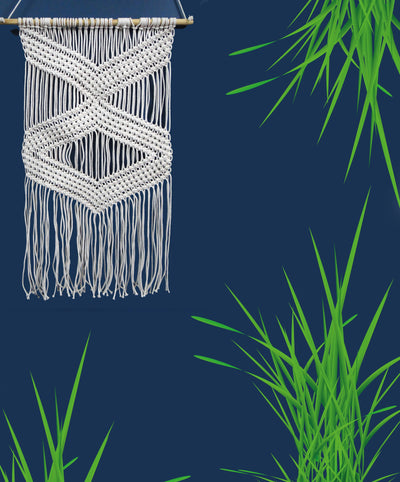 LIVINPARADISE | Macrame Wall Hanging | Woven Boho Chic Wall Décor | Beautiful Art | Handmade Woven Tapestry | Natural Colour | 22X36 Inch