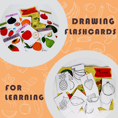 Livinparadise Magnetic Fruits – 5 Wooden Fruits with Playing Knife for kids 1+