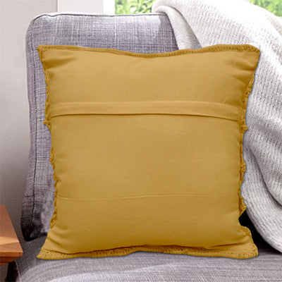 LIVINPARADISE | Macrame Cushion Cover | Woven Boho | Home Décor | Beautiful Work Art | Room Bed Sofa Couch Car | Handmade Woven Tapestry |Yellow