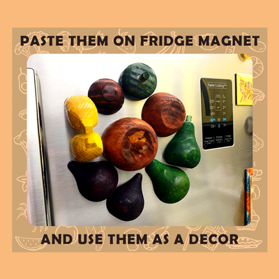 Livinparadise Magnetic Fruits – 5 Wooden Fruits with Playing Knife for kids 1+