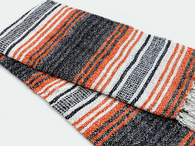 LIVINPARADISE | Authentic Falsa Blanket | Recycled Throw and Blanket | Picnic or Camping | Home Decor & Everyday Use | Indoor and outdoor | Size 50" x 80" APPROX| Orange