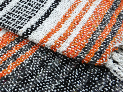 LIVINPARADISE | Authentic Falsa Blanket | Recycled Throw and Blanket | Picnic or Camping | Home Decor & Everyday Use | Indoor and outdoor | Size 50" x 80" APPROX| Orange