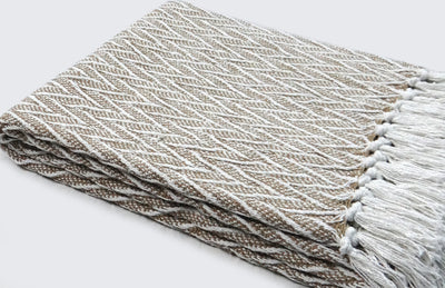 Brown Throw with wavy pattern