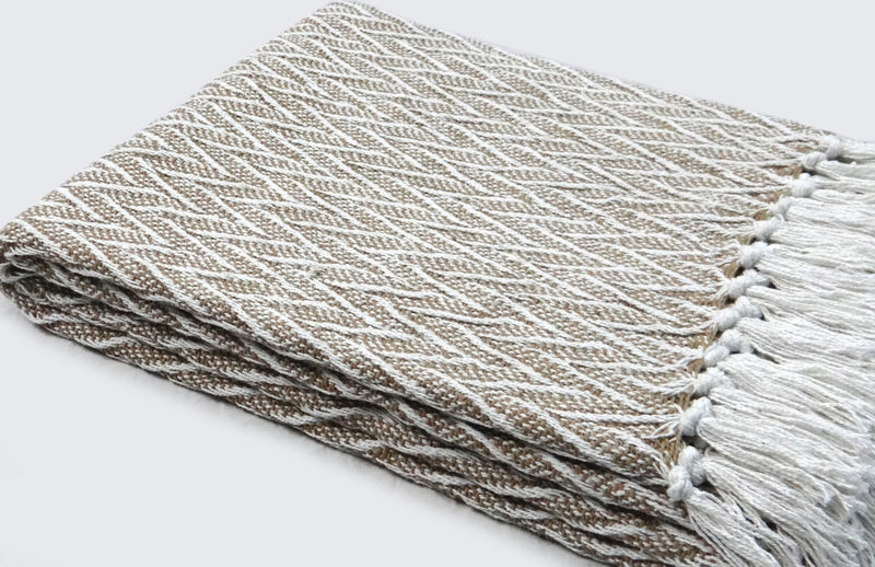 Brown Throw with wavy pattern