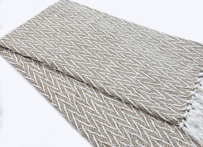 Brown Throw with wavy pattern