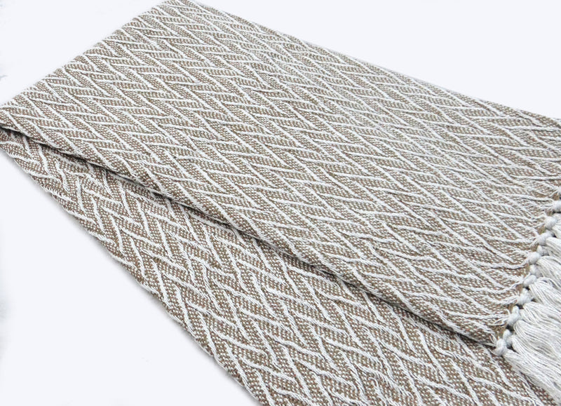 Brown Throw with wavy pattern