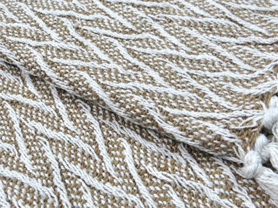 Brown Throw with wavy pattern