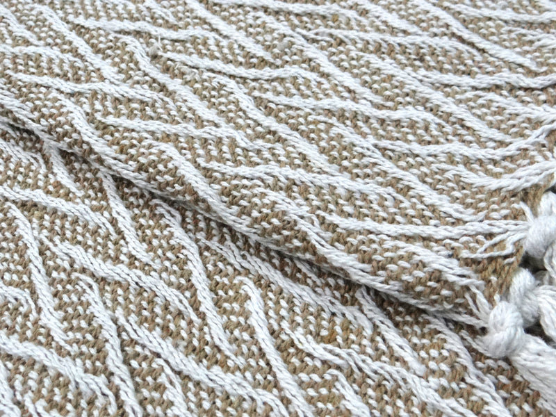 Brown Throw with wavy pattern