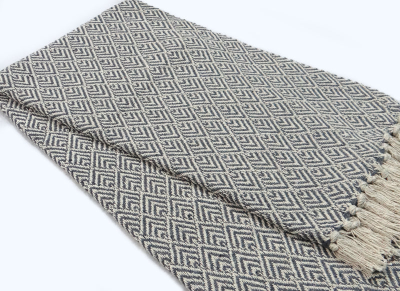 Black throw with designer pattern