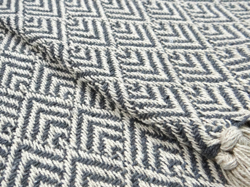 Black throw with designer pattern