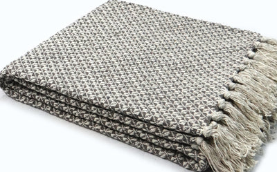 Brown Throw with square pattern