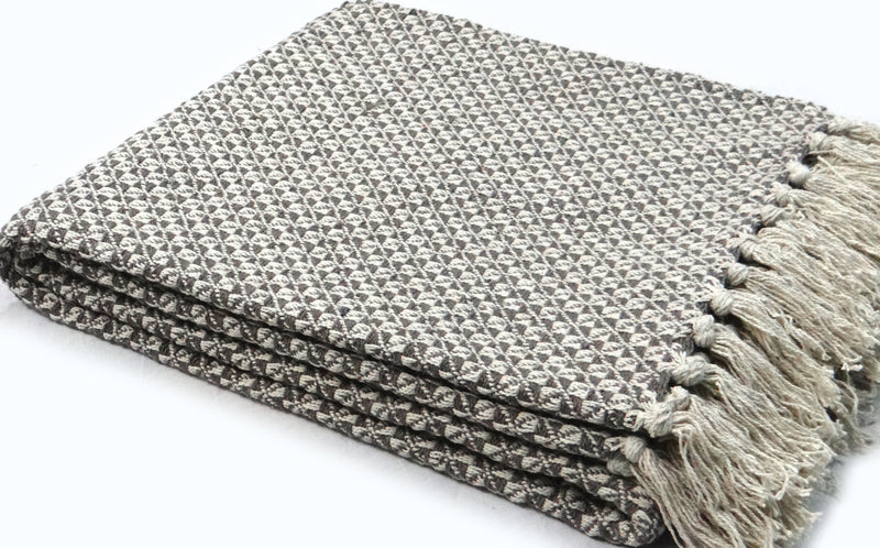 Brown Throw with square pattern