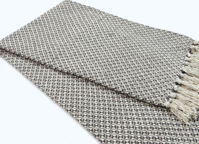 Brown Throw with square pattern