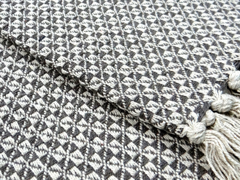 Brown Throw with square pattern