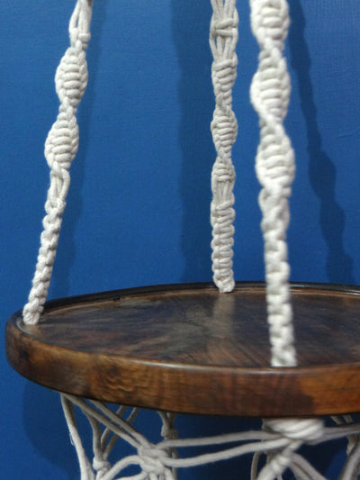 LIVINPARADISE | Macrame Wall pot holder | Woven Boho Chic Wall Décor | Halloween Pumpkin Holder | Handmade Woven Tapestry | 40 Inch|