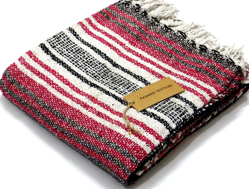 LIVINPARADISE | Authentic Falsa Blanket | Recycled Throw and Blanket | Picnic or Camping | Home Decor & Everyday Use | Indoor and outdoor | Size 50" x 80" APPROX| Pink