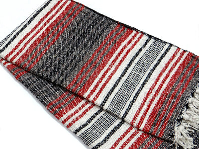 LIVINPARADISE | Authentic Falsa Blanket | Recycled Throw and Blanket | Picnic or Camping | Home Decor & Everyday Use | Indoor and outdoor | Size 50" x 80" APPROX| Red