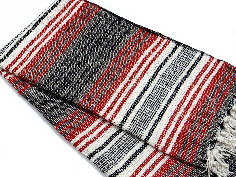LIVINPARADISE | Authentic Falsa Blanket | Recycled Throw and Blanket | Picnic or Camping | Home Decor & Everyday Use | Indoor and outdoor | Size 50" x 80" APPROX| Red