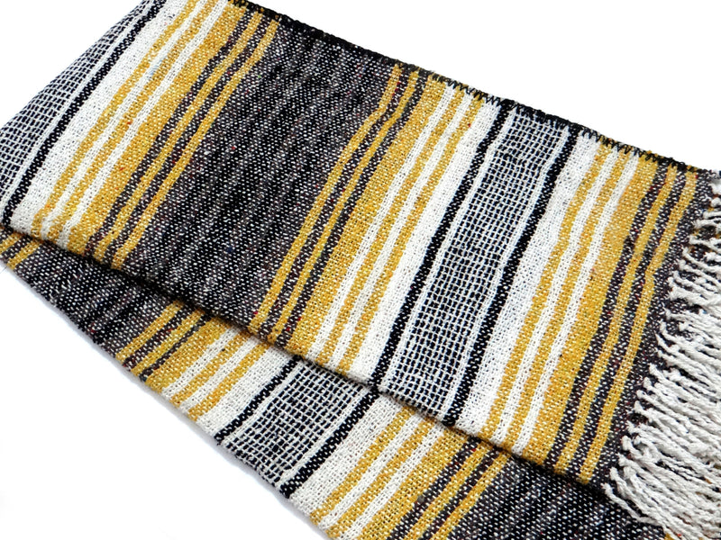 LIVINPARADISE | Authentic Falsa Blanket | Recycled Throw and Blanket | Picnic or Camping | Home Decor & Everyday Use | Indoor and outdoor | Size 50" x 80" APPROX| Yellow