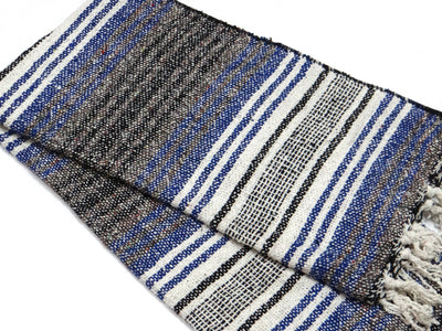 LIVINPARADISE | Authentic Falsa Blanket | Recycled Throw and Blanket | Picnic or Camping | Home Decor & Everyday Use | Indoor and outdoor | Size 50" x 80" APPROX| Blue