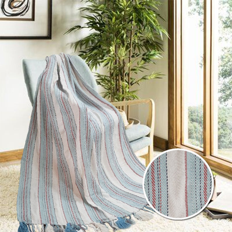Multicolored throw with designer pattern