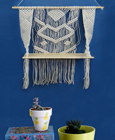 LIVINPARADISE | Macrame wooden wall hanging | Woven Boho Chic Wall Décor | Handmade Woven Tapestry | Halloween Pumpkin Holder | 32×38Inch