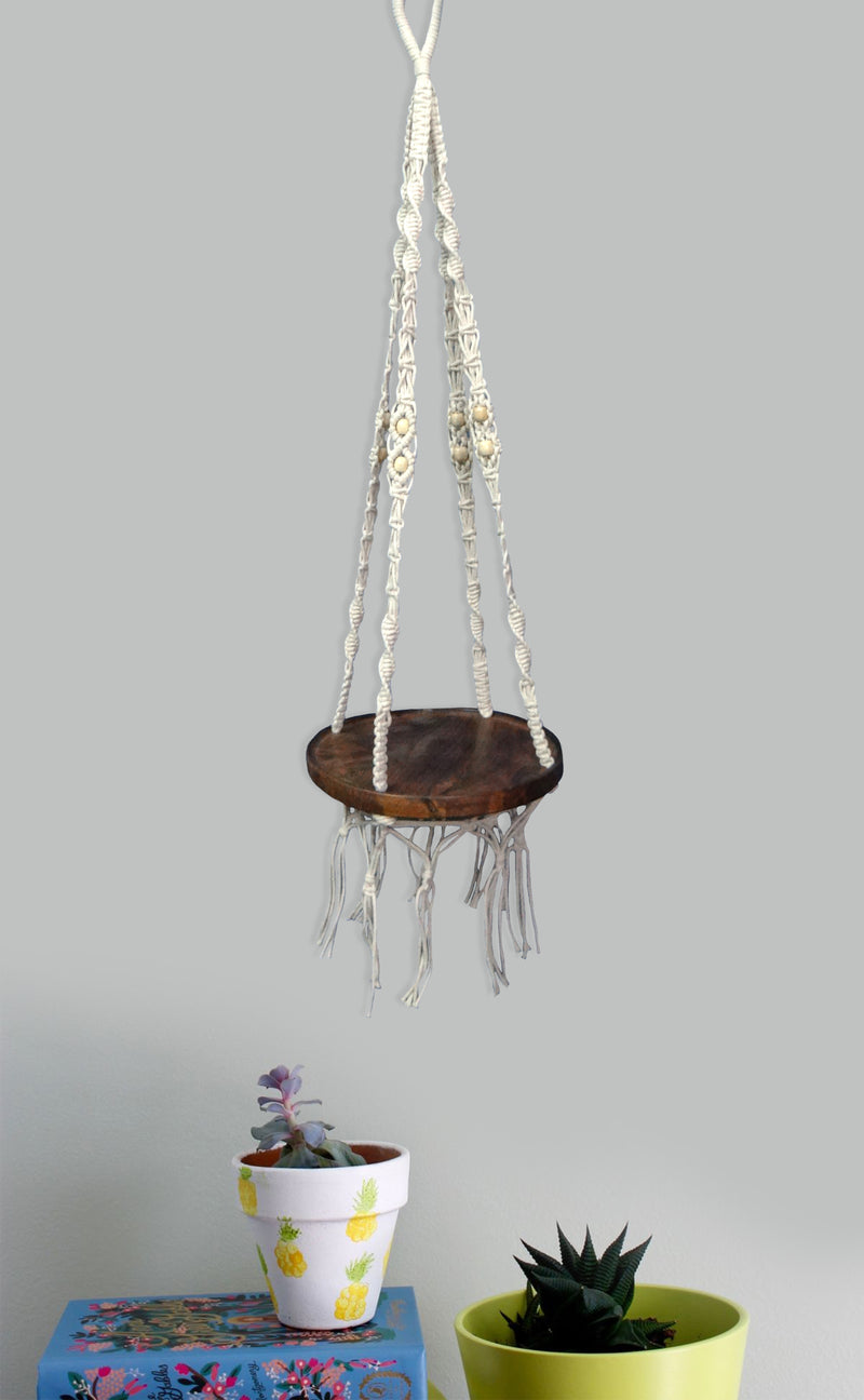 LIVINPARADISE | Macrame Wall pot holder | Woven Boho Chic Wall Décor | Halloween Pumpkin Holder | Handmade Woven Tapestry | 40 Inch|