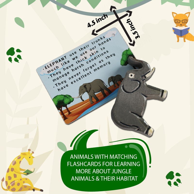 Jungle Kingdom – 5 Wild Animals with Flashcards for kids 1+