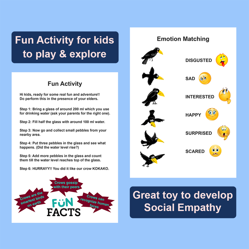 Livinparadise Thirsty Crow in the City – Wooden Story Puzzle for kids 2-5 Years