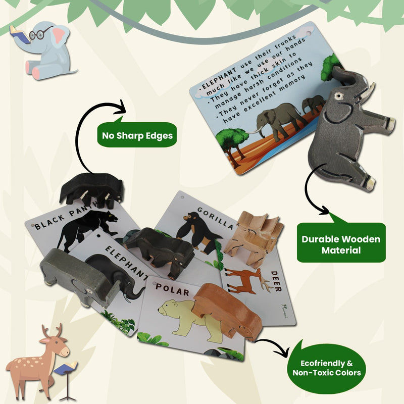 Jungle Kingdom – 5 Wild Animals with Flashcards for kids 1+