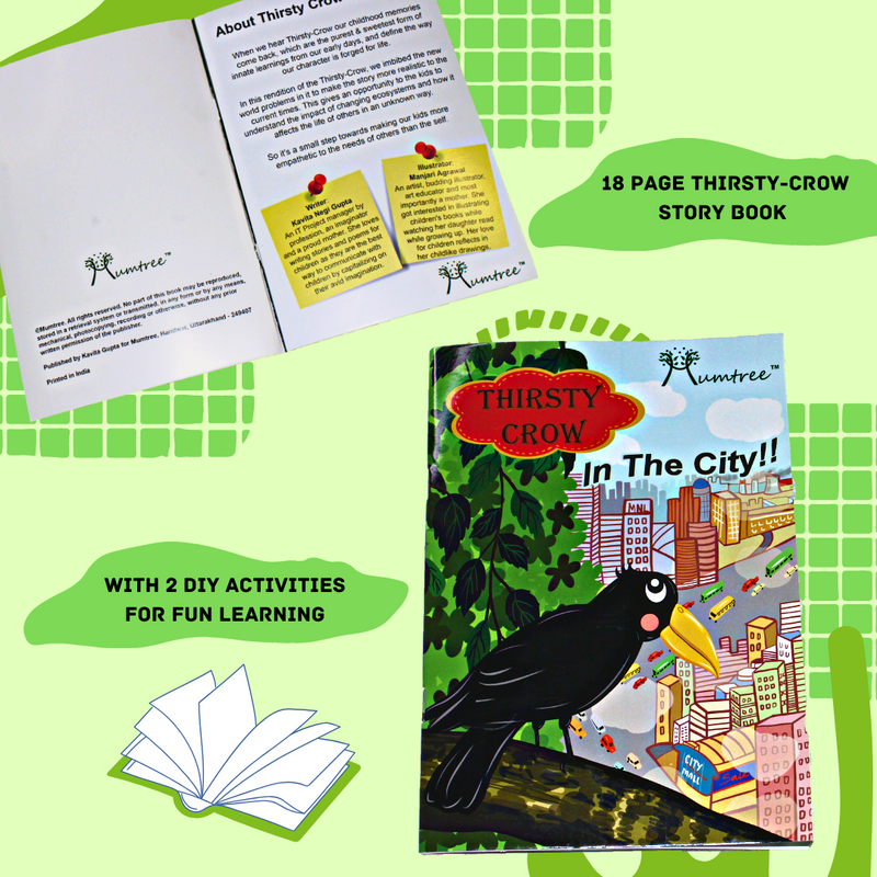 Livinparadise Thirsty Crow in the City – Wooden Story Puzzle for kids 2-5 Years