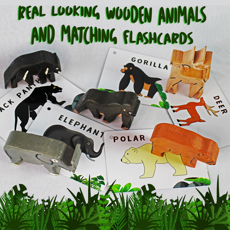 Jungle Kingdom – 5 Wild Animals with Flashcards for kids 1+