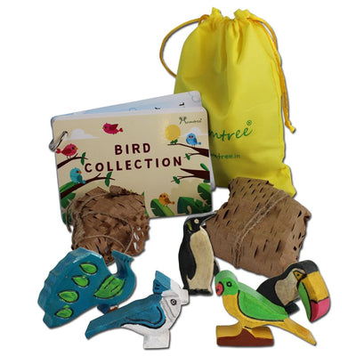 livinparadise Birds Box – 5 Wooden Birds with Flashcards for kids 1+