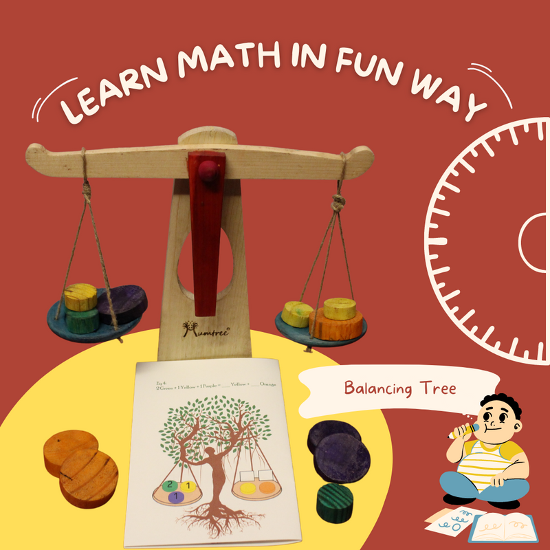 Livinparadise Balancing Tree – Self-Assemble Weighing Balance with Equations for kids 5+