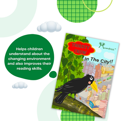 Livinparadise Thirsty Crow in the City – Wooden Story Puzzle for kids 2-5 Years