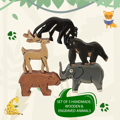 Jungle Kingdom – 5 Wild Animals with Flashcards for kids 1+