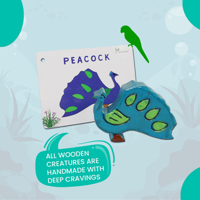 livinparadise Birds Box – 5 Wooden Birds with Flashcards for kids 1+